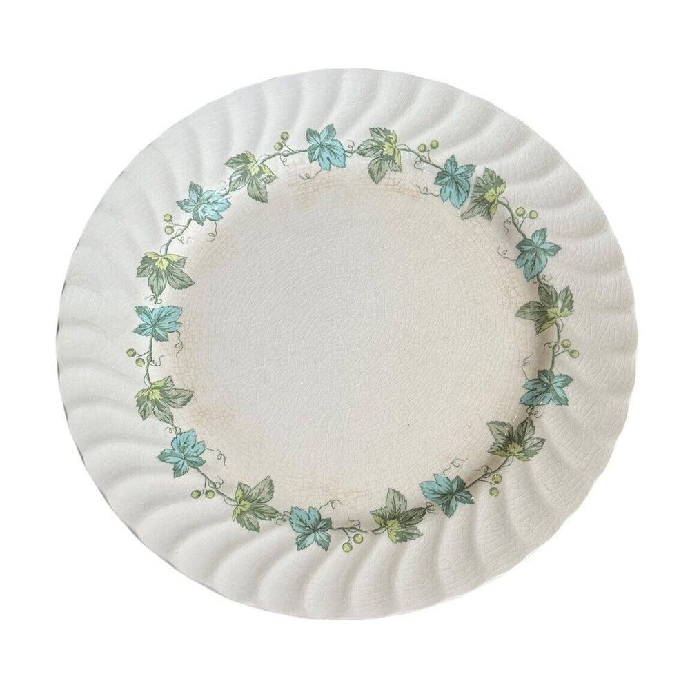 Royal M China Green Wood Pattern 10.25 Dinner Plate (1) Crazing Present READ
